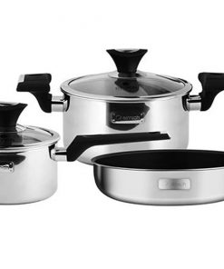 Bộ Nồi Chảo Inox Cao Cấp 3 Lớp Đáy Liền Elmich EDA-0866