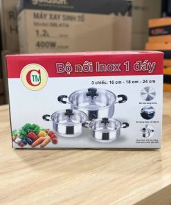 Bộ 3 nồi 1 đáy inox CTM cao cấp