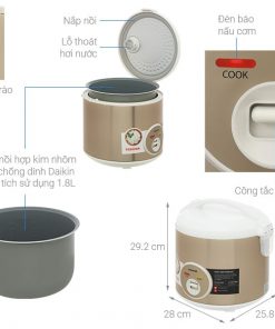 Nồi cơm nắp gài Toshiba 1.8 lít RC-18JH1TVN(N)