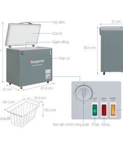 Tủ đông kháng khuẩn Kangaroo 140 lít KGFZ200NG1