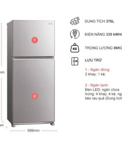 Tủ Lạnh Mitsubishi Electric Inverter 376 Lít MR-FX47EN GSL
